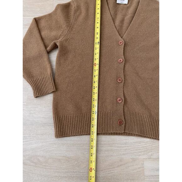 Aritzia Wilfred Parco Cashmere Cardigan Sweater M Saville Camel Preppy Luxury - Picture 10 of 11